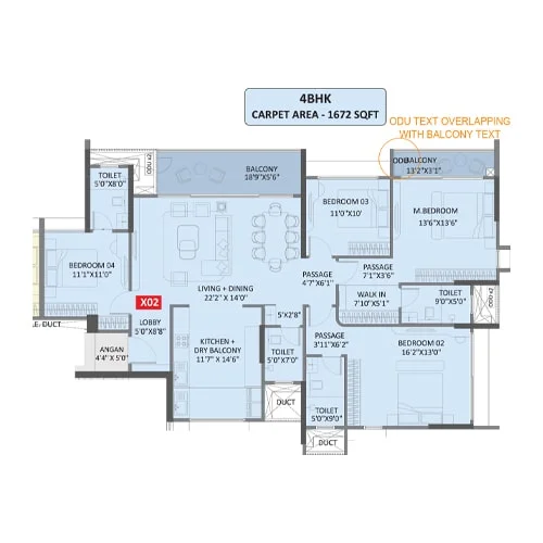 Yashada Evo Punawale 4 BHK Floorplan Image